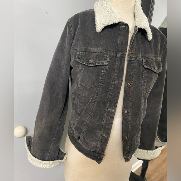 VINTAGE CHORE JACKET DARK BROWN/GREEN CORDUROY WITH WARM WOOL LINING - Picture 14 of 16